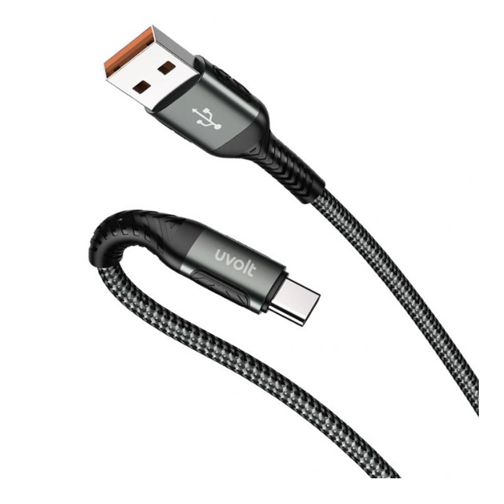 CHARGER CABLE (สายชาร์จ) UVOLT BRAIDED USB-A TO USB-C (WC-103C) 1.2M