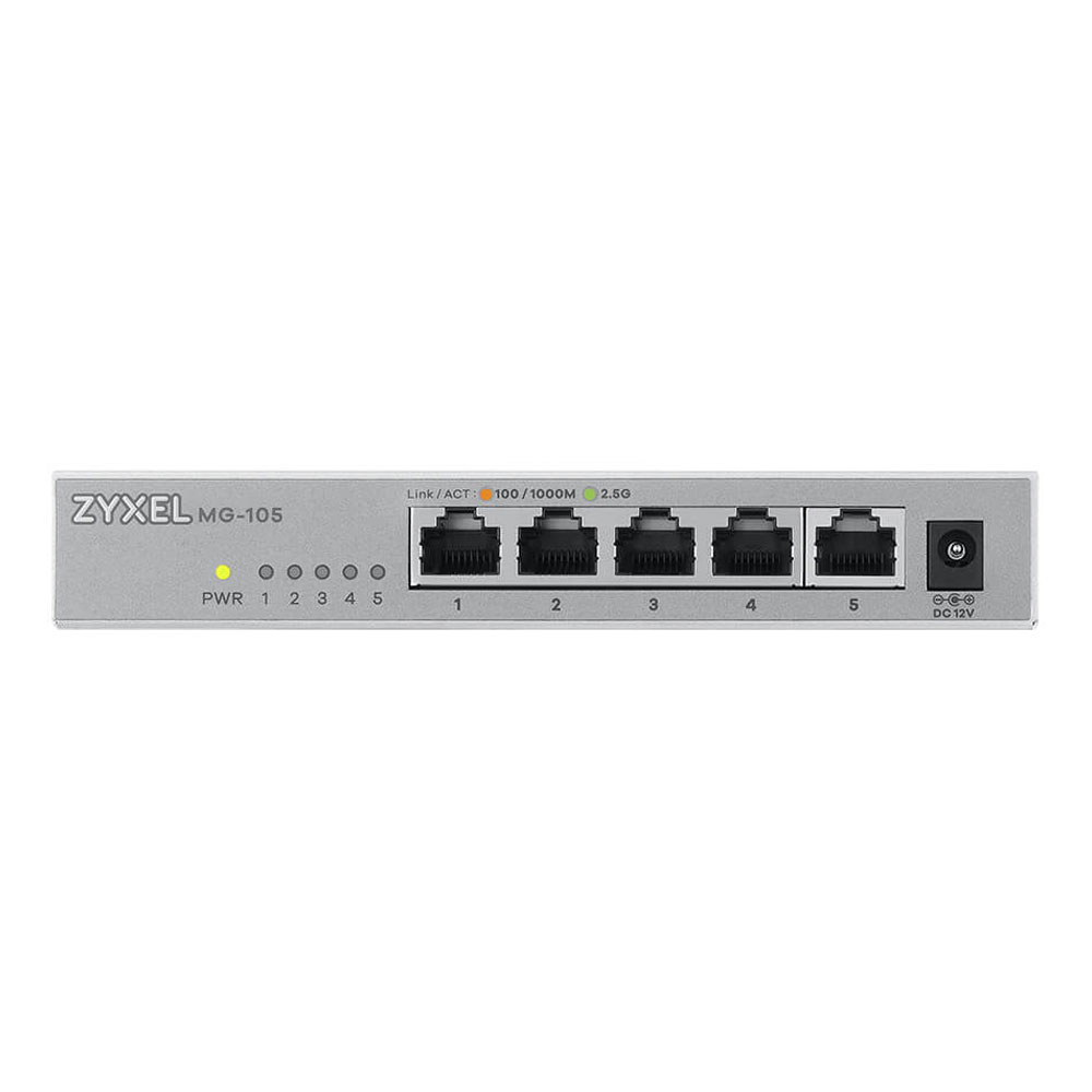 SWITCH (สวิตซ์) ZYXEL 5 PORTS 2.5G MULTI-GIGABIT UNMANAGED SWITCH (MG-105)