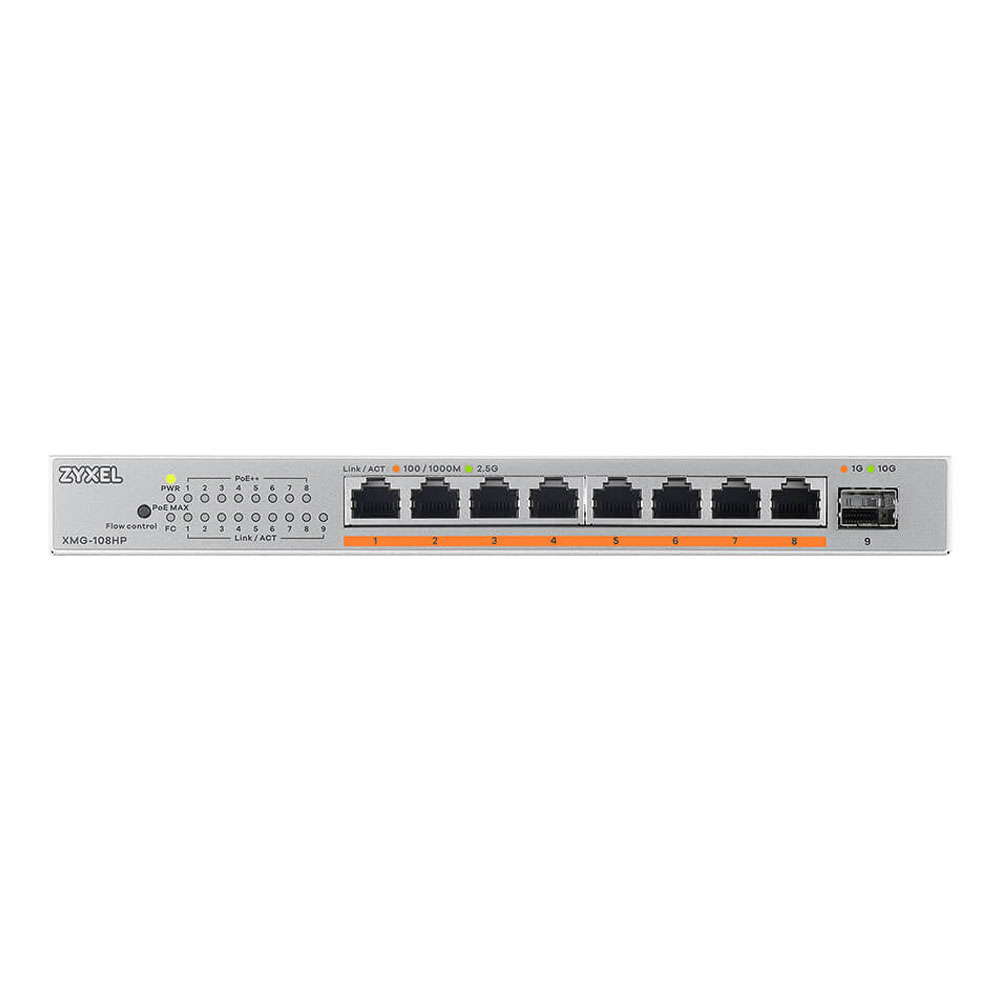 SWITCH (สวิตซ์) ZYXEL 8 PORTS 2.5G UNMANAGED SWITCH WITH 10G (XMG-108HP)