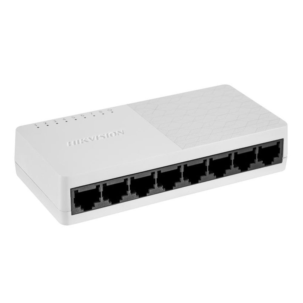 SWITCH (สวิตซ์) HIKVISION SWITCH HUB 8 PORT FAST ETHERNET PLASTIC SWITCH (DS-3E0108D-O)