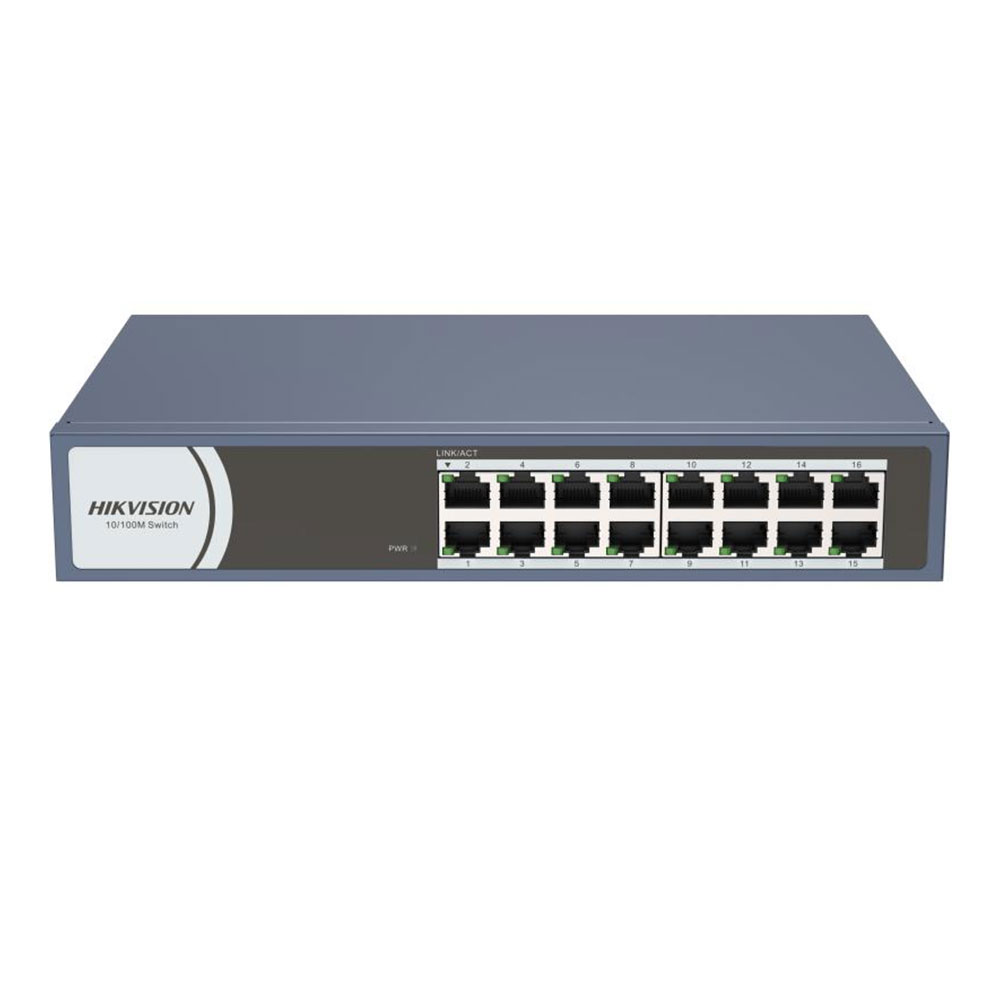 SWITCH (สวิตซ์) HIKVISION SWITCH HUB 16-PORT FAST ETHERNET SWITCH (DS-3E0116R-O)