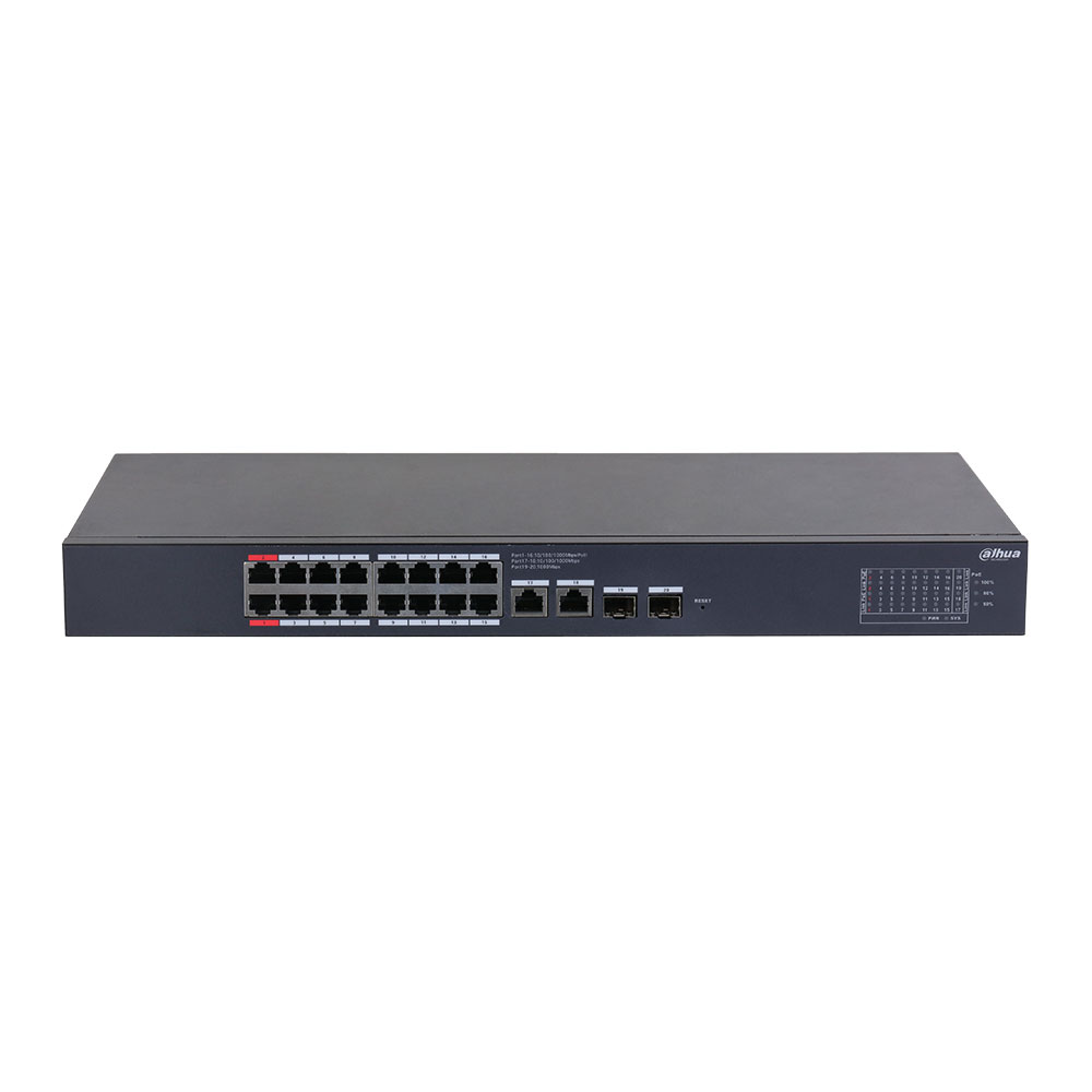 SWITCH (สวิตซ์) DAHUA SWITCH HUB 20-PORT CLOUD MANAGED DESKTOP GIGABIT SWITCH WITH 16-PORT POE (DH-CS4220-16GT-190)