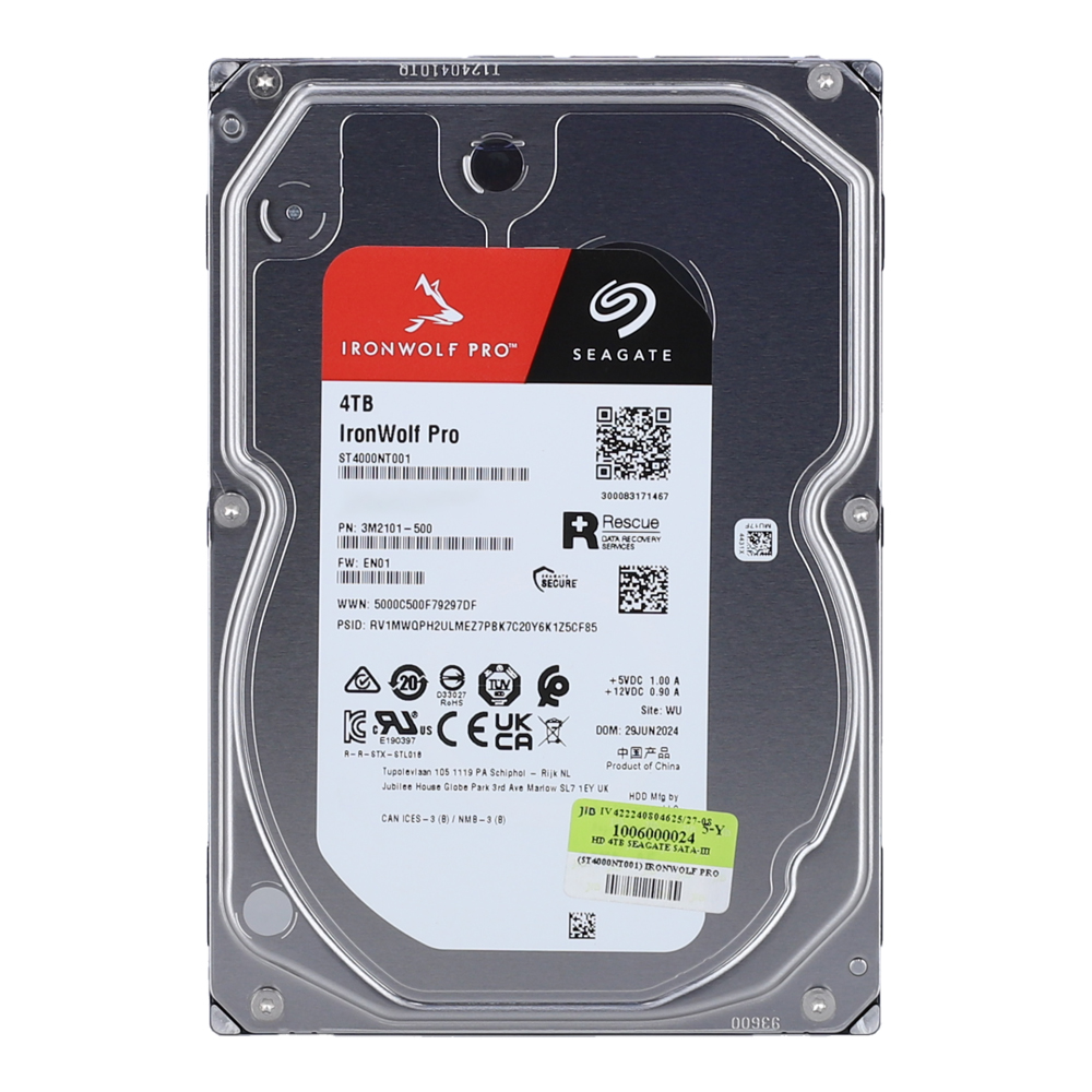 4 TB 3.5 INCH HDD (ฮาร์ดดิสก์ 3.5 นิ้ว) SEAGATE IRONWOLF PRO - 7200RPM SATA3 (ST4000NT001)