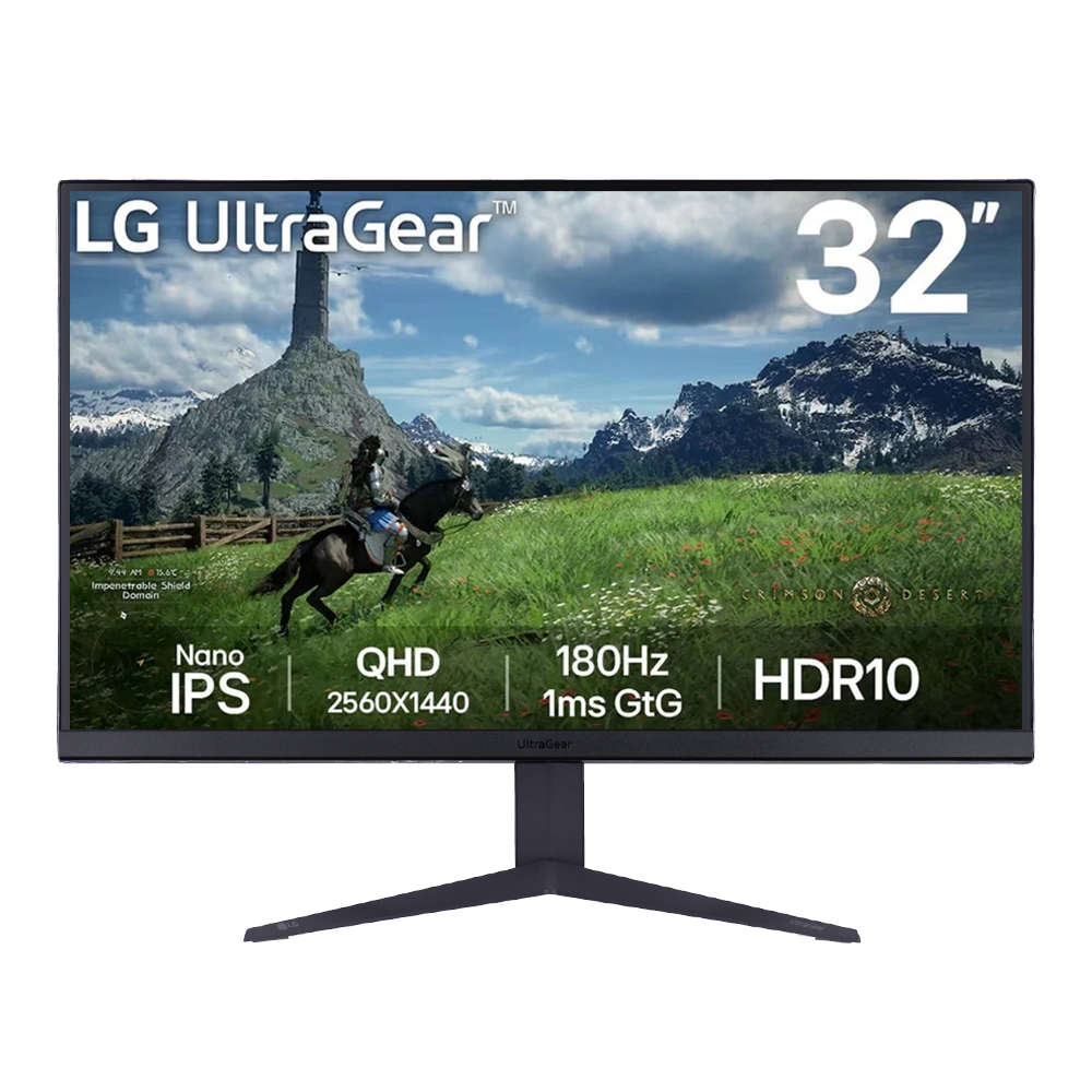 Monitor (จอมอนิเตอร์) LG Ultragear 32GS85Q-B - 31.5 Inch Nano IPS 2K 180Hz AMD FreeSync Nvidia G-Sync Compatible