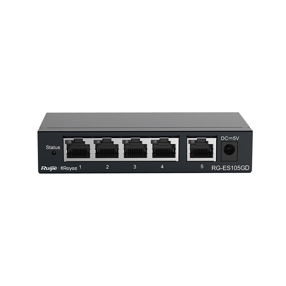 SWITCH (สวิตซ์)  RUIJIE RG-ES105GD METAL CASE UNMANAGED SWITCHES OLD - BLACK