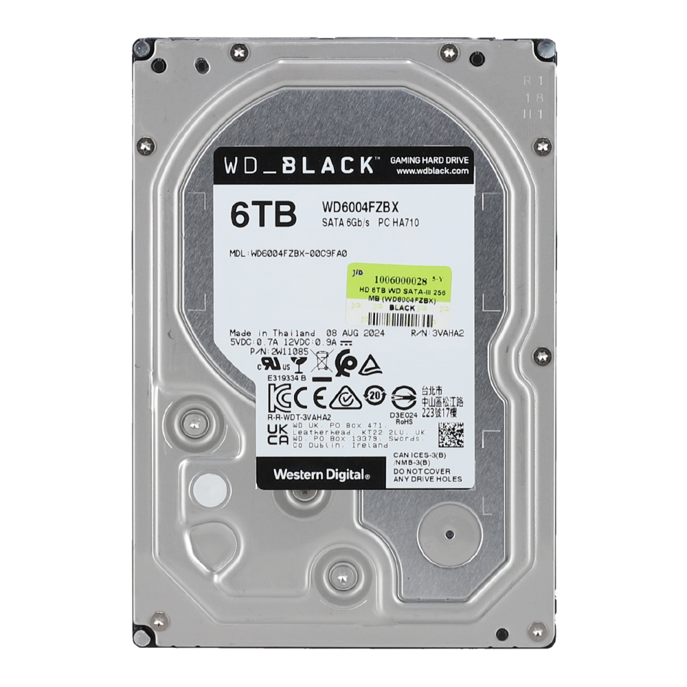 6 TB 3.5 INCH HDD (ฮาร์ดดิสก์ 3.5 นิ้ว) WD BLACK - 7200RPM SATA3 (WD6004FZBX)