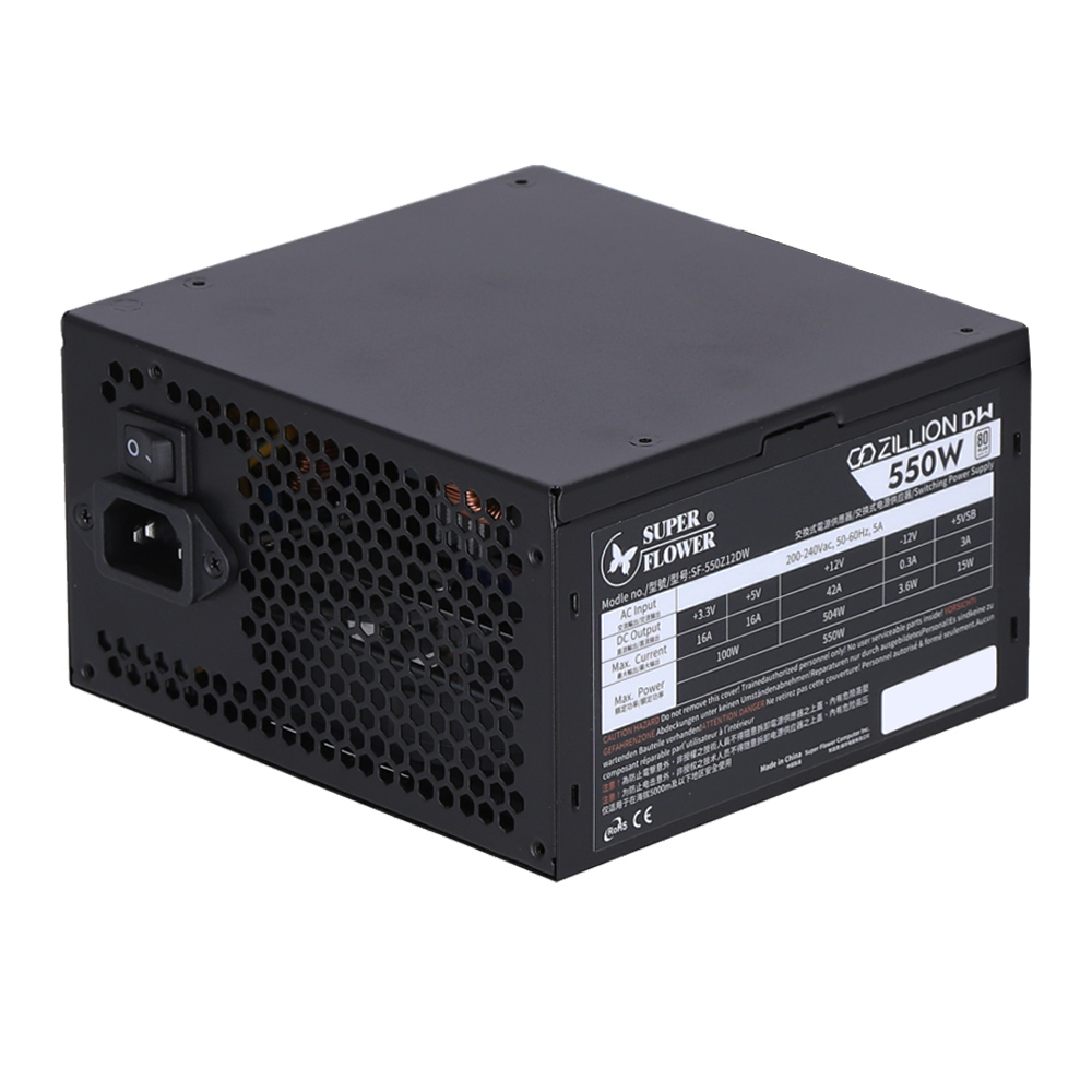 POWER SUPPLY (อุปกรณ์จ่ายไฟ) SUPER FLOWER ZILLION DW WHITE - 550W 550W 80 PLUS BLACK ATX