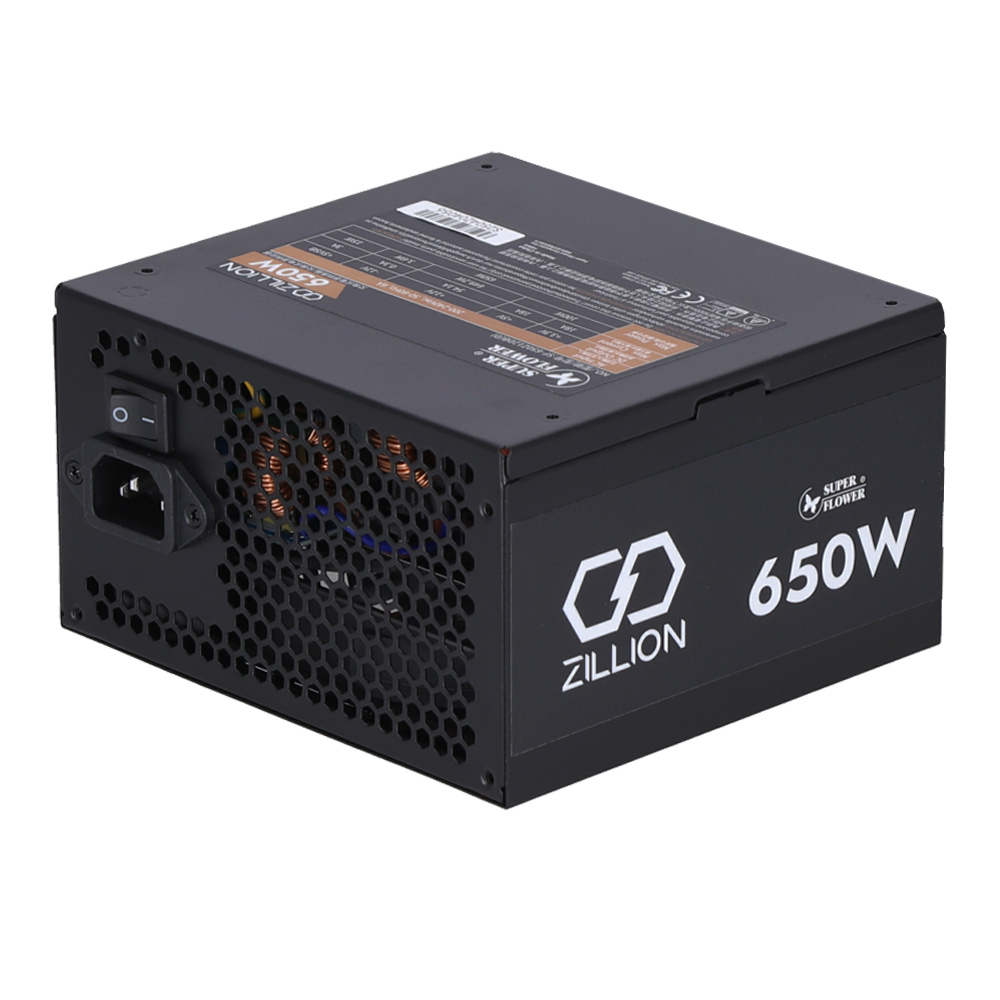 POWER SUPPLY (อุปกรณ์จ่ายไฟ) SUPER FLOWER ZILLION DB 650W - 650W 80 PLUS BRONZE BLACK ATX