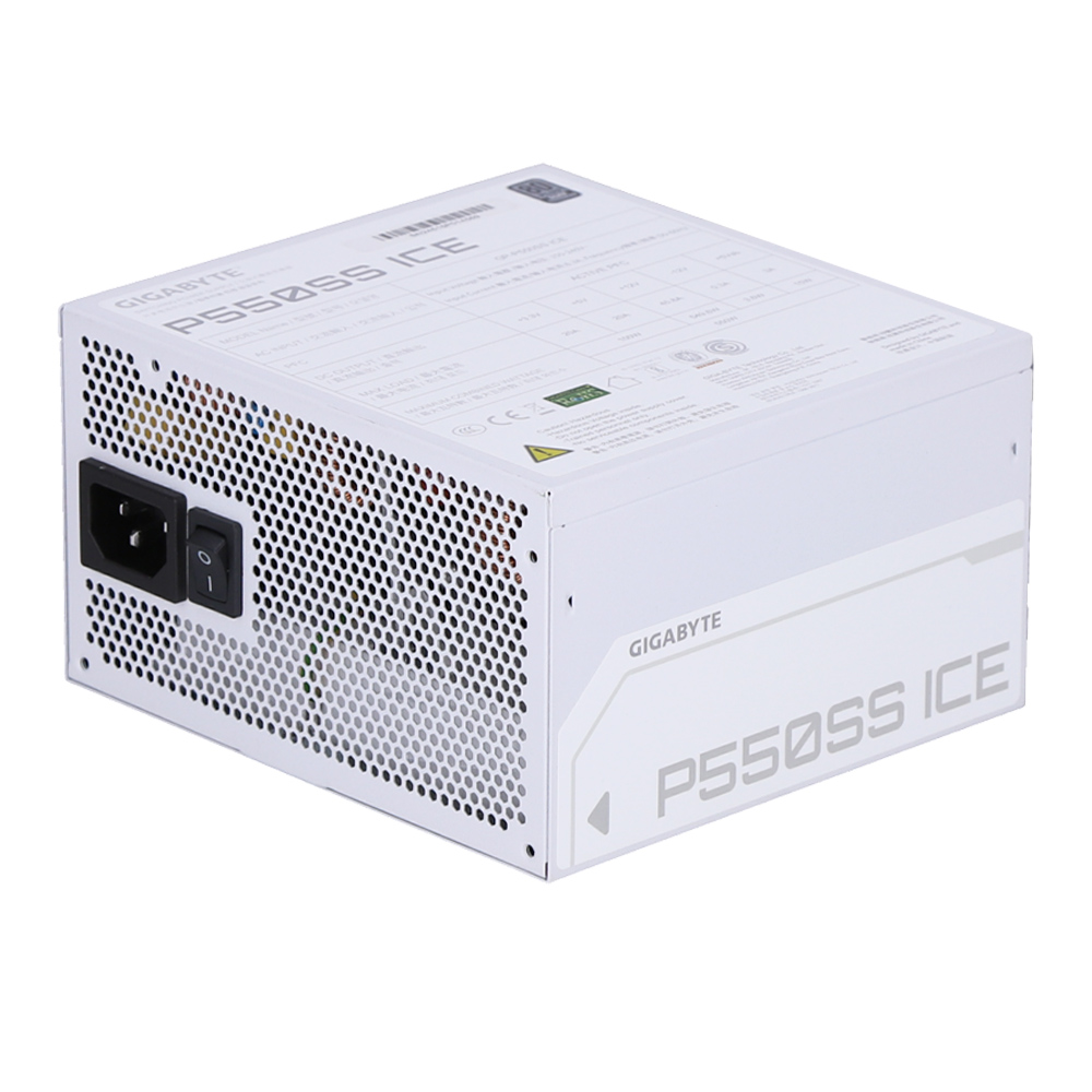 POWER SUPPLY (อุปกรณ์จ่ายไฟ) GIGABYTE - 550W 80 PLUS SILVER (WHITE) (GP-P550SS ICE)