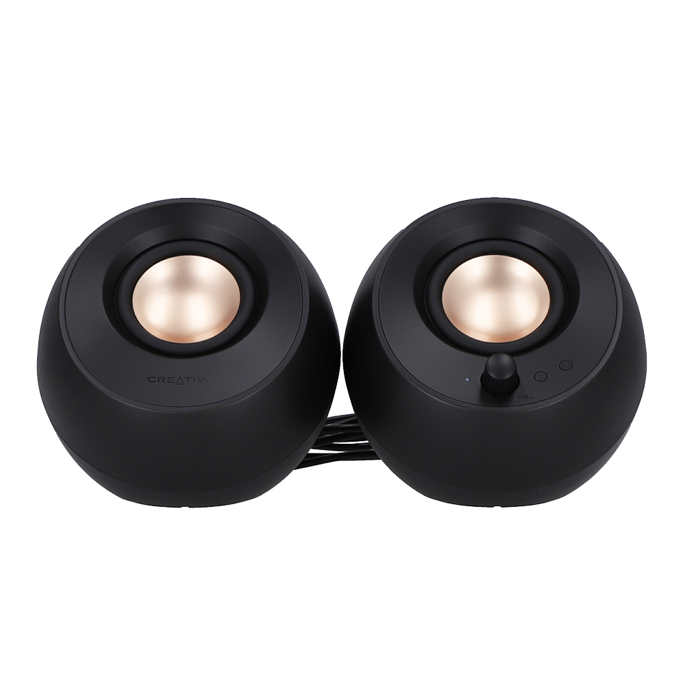 BLUETOOTH SPEAKER (ลำโพงบลูทูธ) CREATIVE PEBBLE X - 2.0 USB-C SPEAKERS WITH CUSTOMIZABLE RGB LIGHTING BLACK