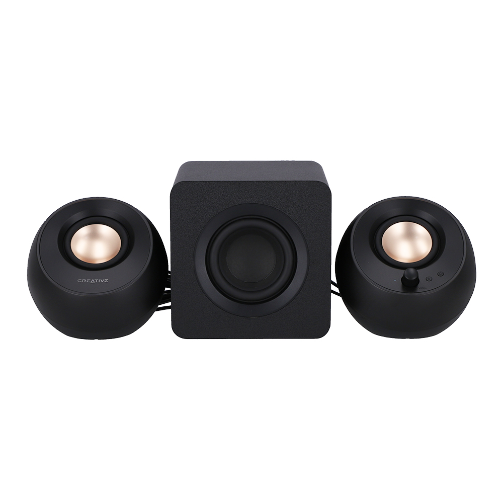 BLUETOOTH SPEAKER (ลำโพงบลูทูธ) CREATIVE PEBBLE X PLUS - 2.1 USB-C SPEAKERS CUSTOMIZABLE RGB LIGHTING BLACK