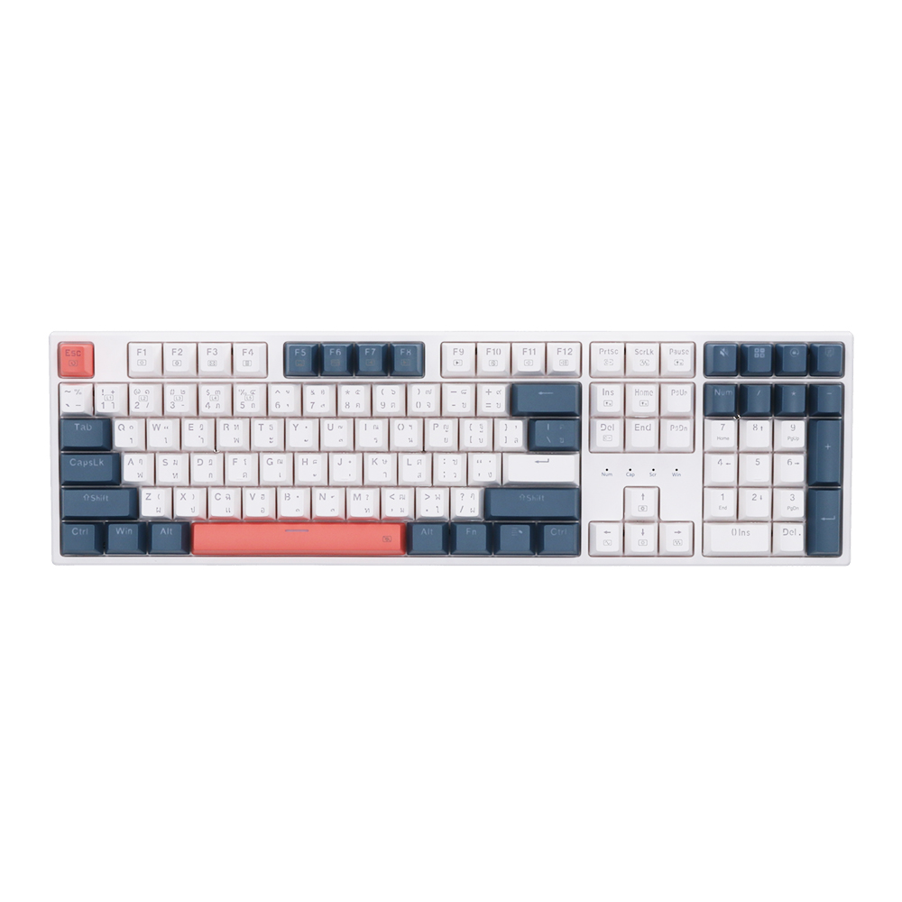 KEYBOARD (คีย์บอร์ด) REDRAGON TRUNDLE K668 (WHITE) (BLUE SWITCH RGB EN/TH)
