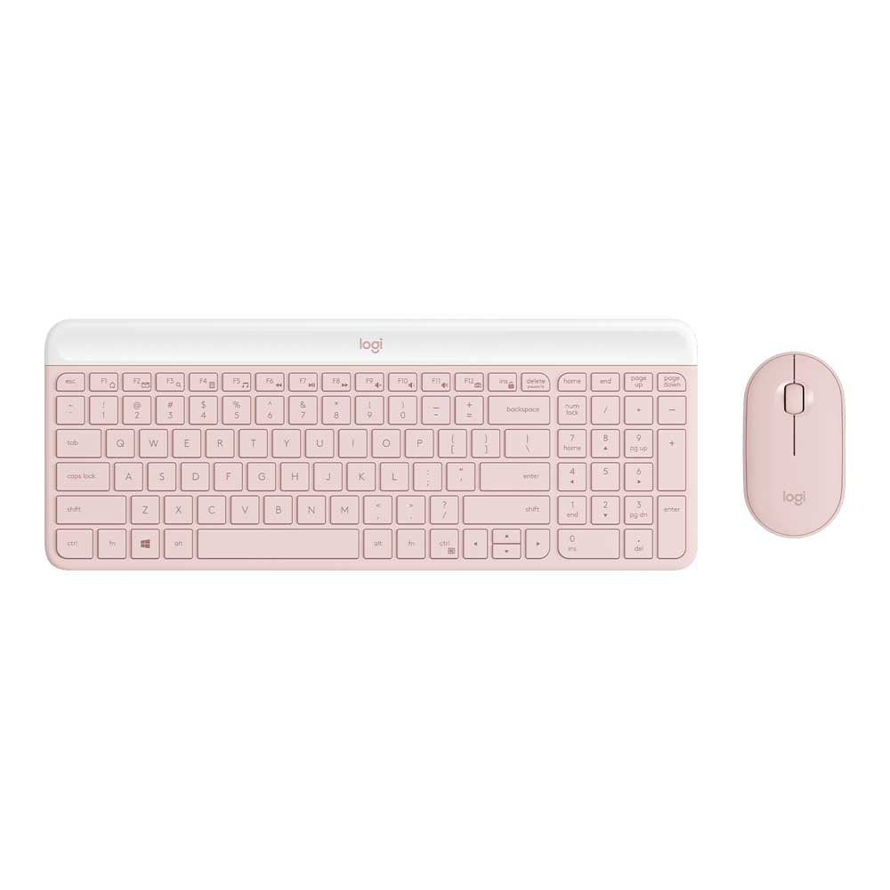 WIRELESS KEYBOARD & MOUSE (คีย์บอร์ดและเมาส์ไร้สาย) LOGITECH MK470 SLIM COMBO (ROSE) (EN)