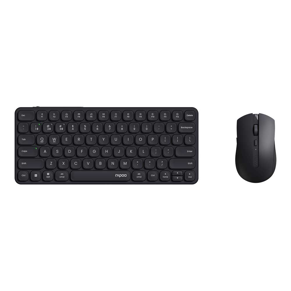 KEYBOARD & MOUSE (คีย์บอร์ดและเมาส์ไร้สาย) RAPOO 9050S MULTI-MODE (BLACK) (9050S-BK)