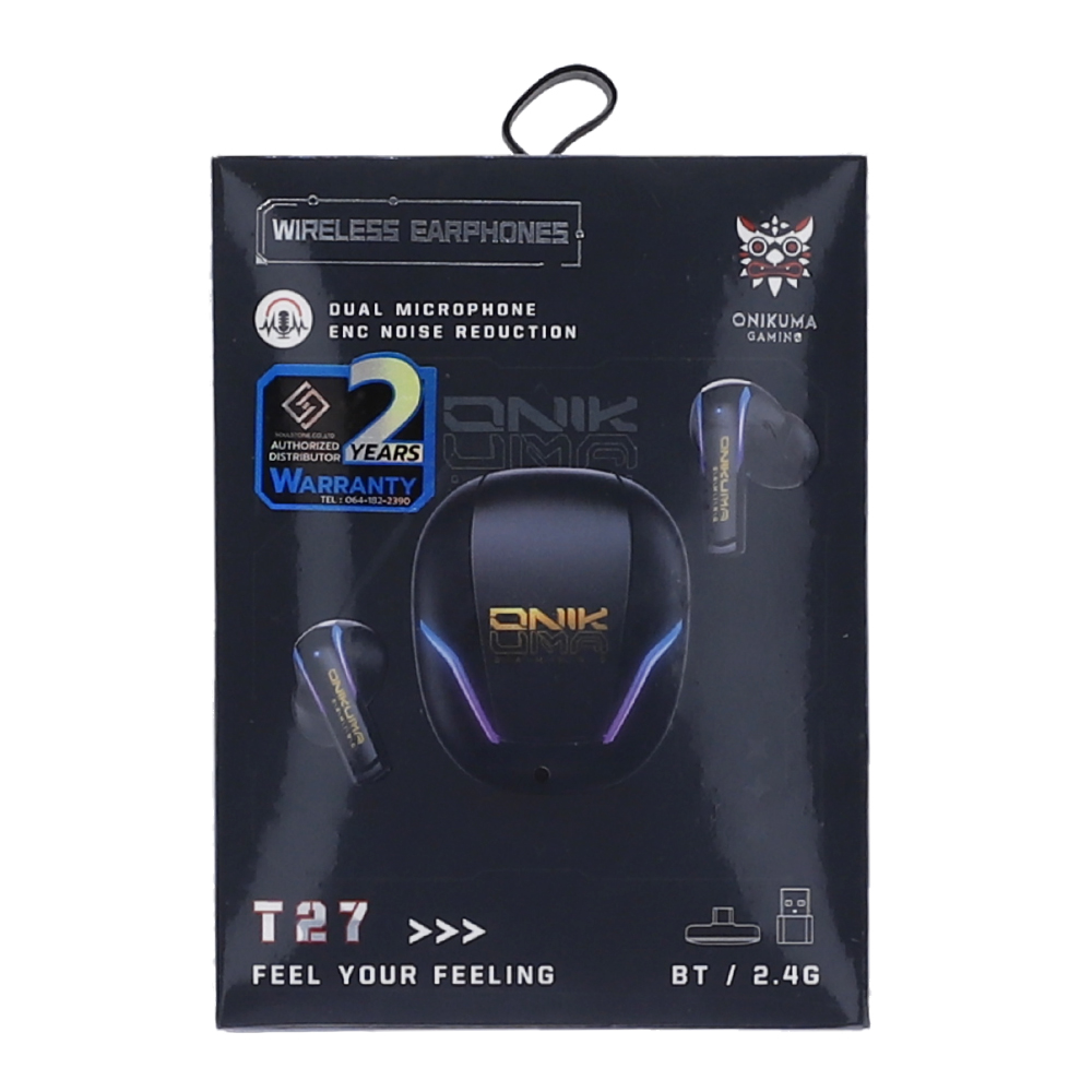 TRUE WIRELESS HEADPHONE (หูฟังทรูไวร์เลส) ONIKUMA T27 (BLACK)