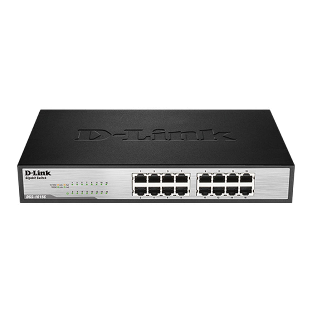 SWITCH (สวิตซ์) D-LINK 16-PORT UNMANAGED GIGABIT SWITCH (METAL,RACKMOUNT) (DGS-105GL)