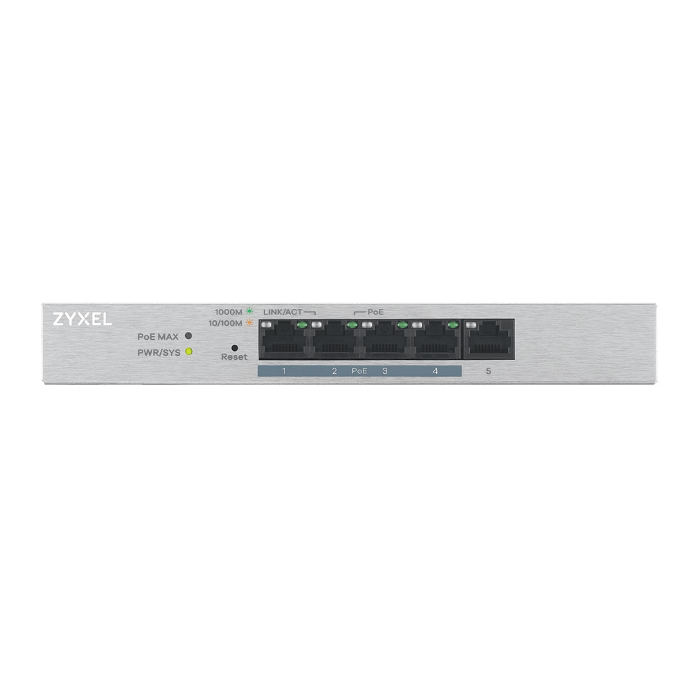 SWITCH (สวิตซ์) ZYXEL SWITCH HUB 5 PORT (GS1200-5HP V2) GB PORT MANAGED PoE