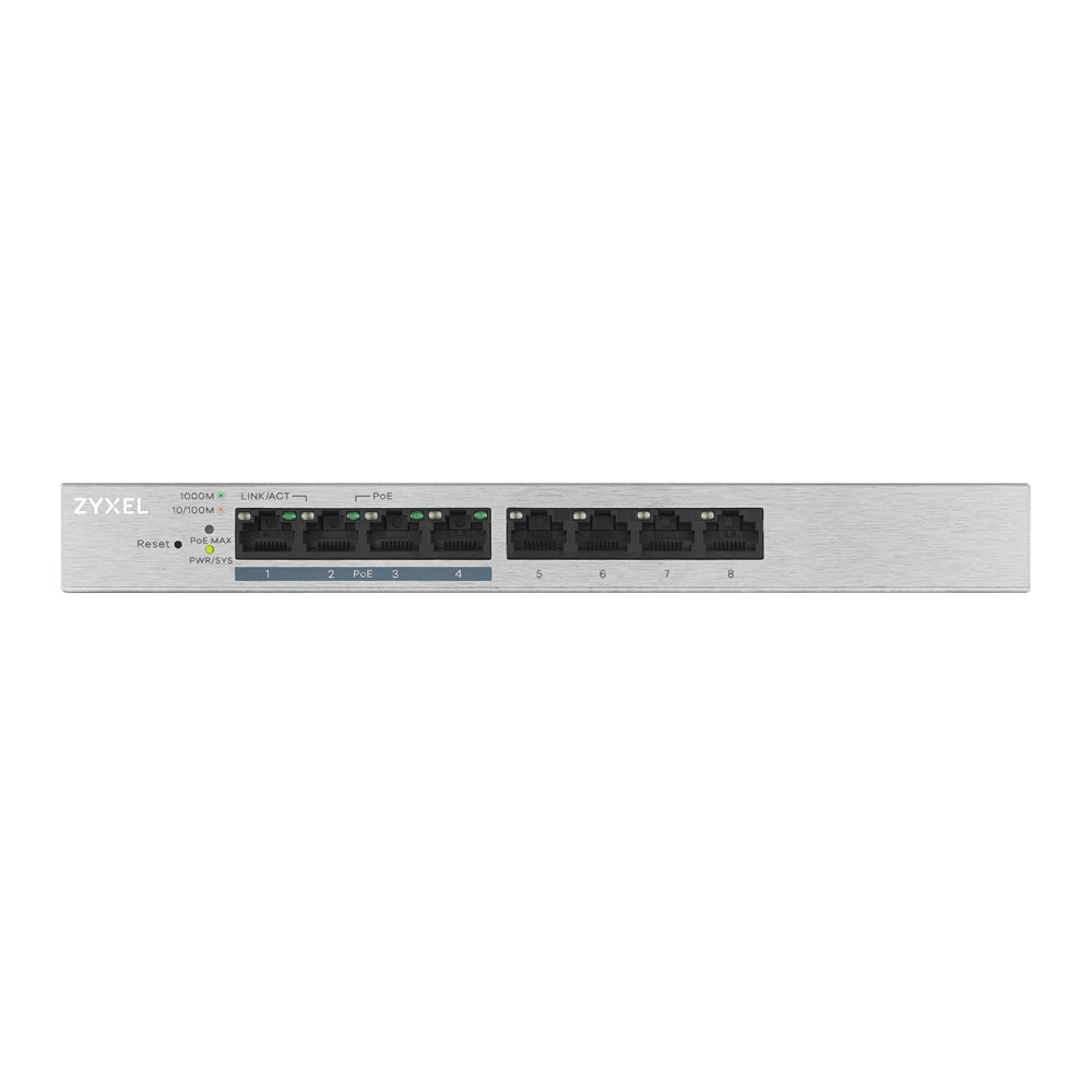 SWITCH (สวิตซ์) ZYXEL SWITCH HUB 8 PORT (GS1200-8HP V2) GB PORT MANAGED PoE