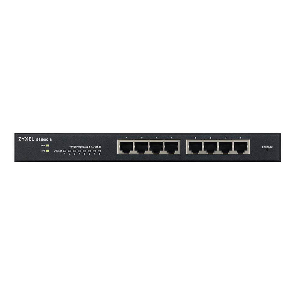 SWITCH (สวิตซ์) ZYXEL 8 PORTS GS1900-8 GIGABIT PORT SMART MANAGED