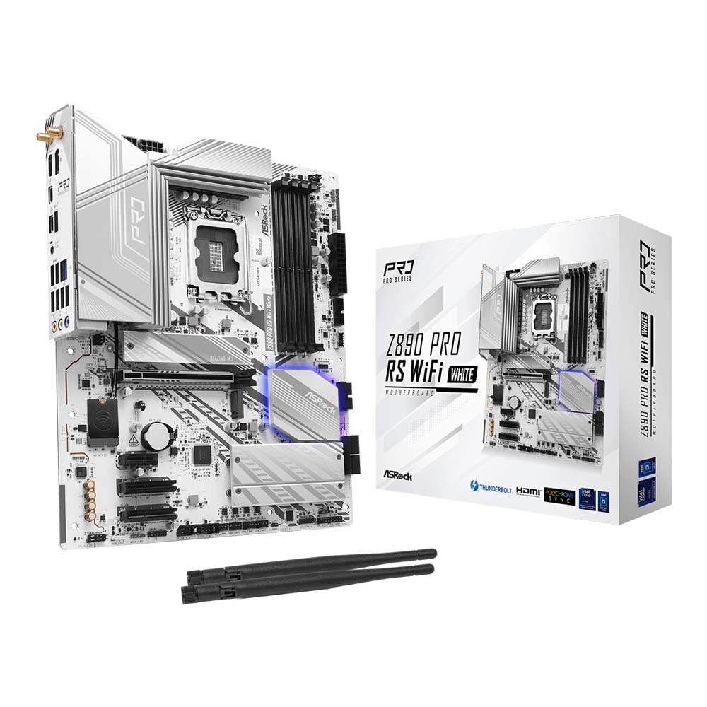 MAINBOARD (เมนบอร์ด) ASROCK Z890 PRO RS WIFI WHITE - INTEL SOCKET 1851 DDR5 ATX