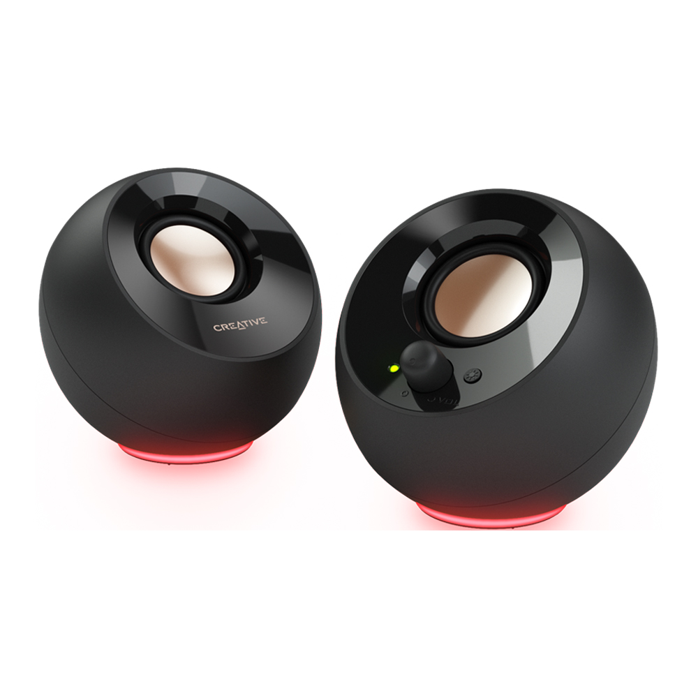 SPEAKER (ลำโพง) CREATIVE PEBBLE SE - 2.0 USB-C POWERED PC SPEAKERS WITH RGB LIGHTING (BLACK)