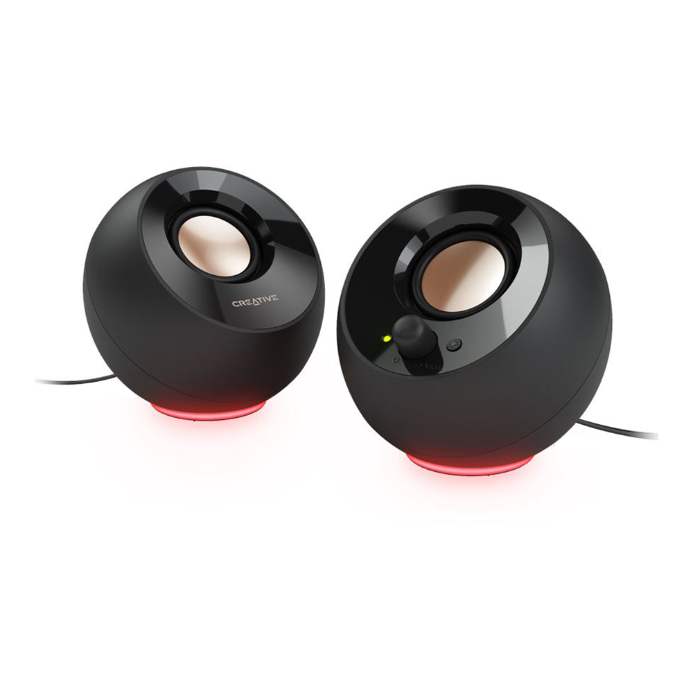 SPEAKER (ลำโพง) CREATIVE PEBBLE SE - 2.0 USB-C POWERED PC SPEAKERS WITH RGB LIGHTING (BLACK)