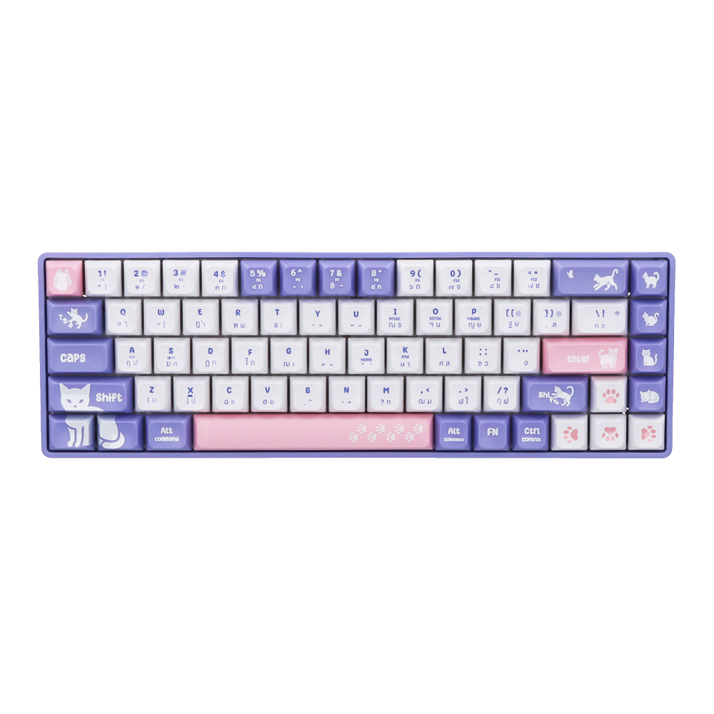 KEYBOARD (คีย์บอร์ด) NUBWO NK50 (PURPLE CAT) (BLUE SWITCH MINI RGB EN/TH)