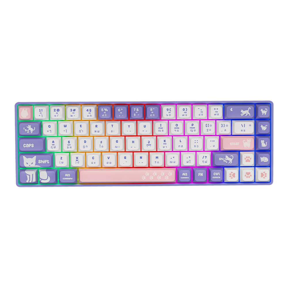 KEYBOARD (คีย์บอร์ด) NUBWO NK50 (PURPLE CAT) (RED SWITCH MINI RGB EN/TH)