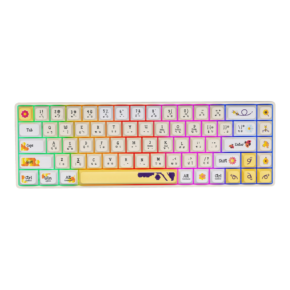 KEYBOARD (คีย์บอร์ด) NUBWO NK50 (YELLOW BEE) (RED SWITCH MINI RGB EN/TH)