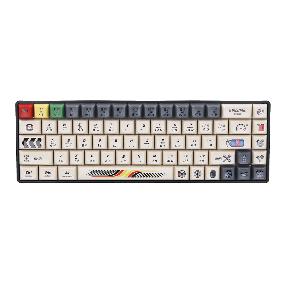WIRELESS KEYBOARD (คีย์บอร์ดไร้สาย) NUBWO NK51 (RACING) (RED SWITCH MINI RGB EN/TH)