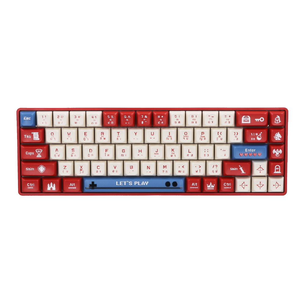 WIRELESS KEYBOARD (คีย์บอร์ดไร้สาย) NUBWO NK51 (RETRO GAMING) (RED SWITCH MINI RGB EN/TH)