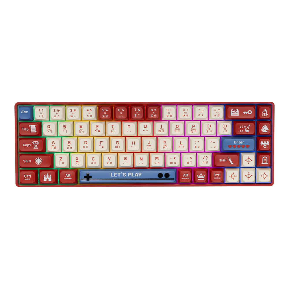 WIRELESS KEYBOARD (คีย์บอร์ดไร้สาย) NUBWO NK51 (RETRO GAMING) (BLUE SWITCH MINI RGB EN/TH)