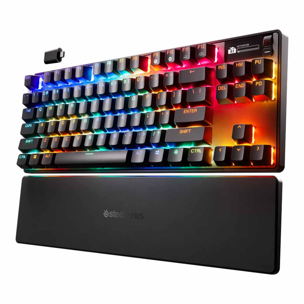 WIRELESS KEYBOARD (คีย์บอร์ดไร้สาย) STEELSERIES APEX PRO TKL WIRELESS GEN 3 (BLACK) (OMNIPOINT 3.0 SWITCH RGB EN)