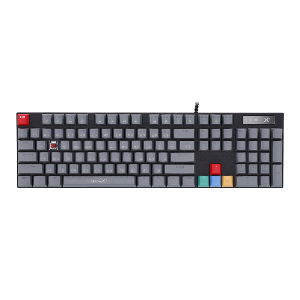 KEYBOARD (คีย์บอร์ด) ARROW X AK-950 PRO RED SWITCH RAINBOW LED EN/TH - BLACK
