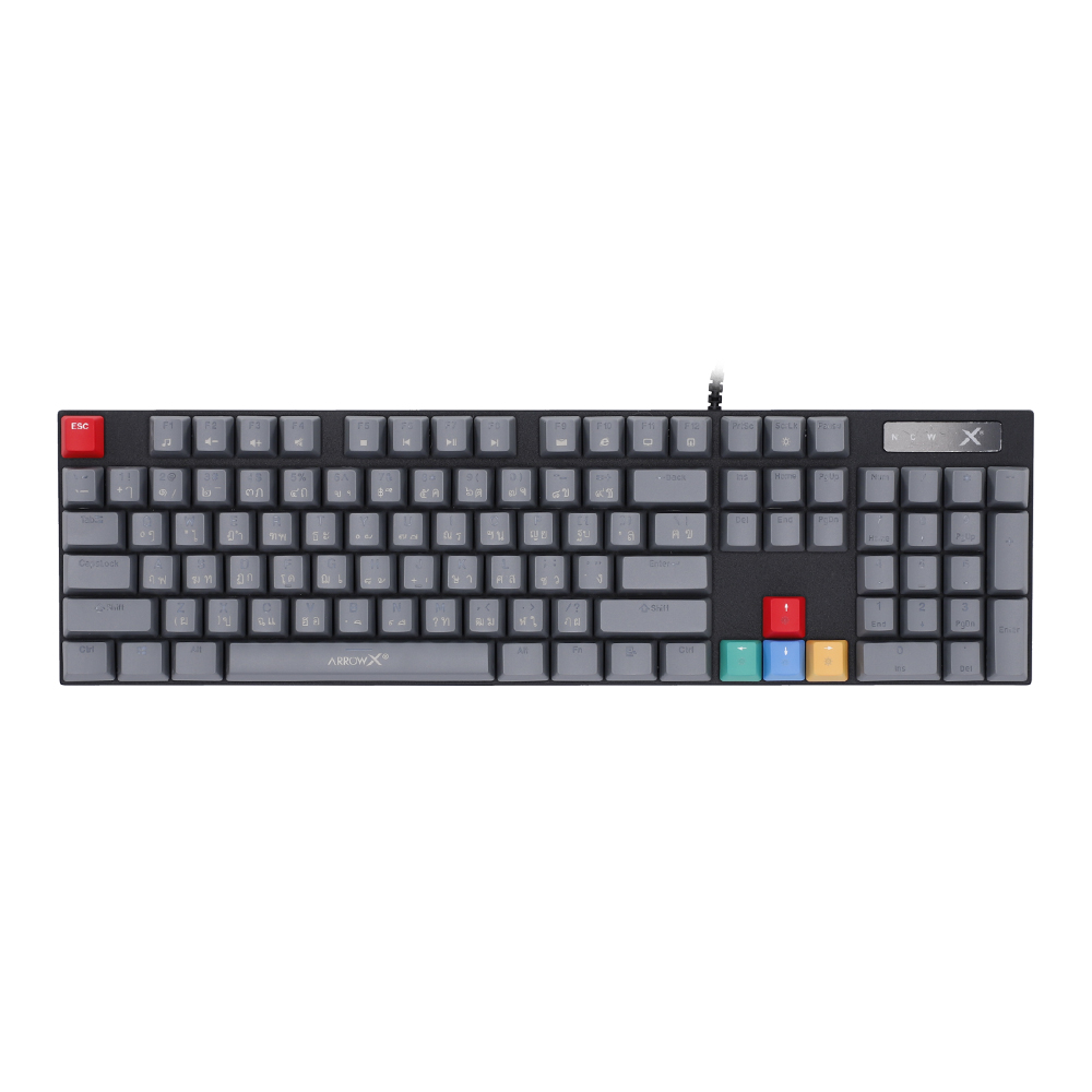 KEYBOARD (คีย์บอร์ด) ARROW X AK-950 PRO BLUE SWITCH RAINBOW LED EN/TH - BLACK