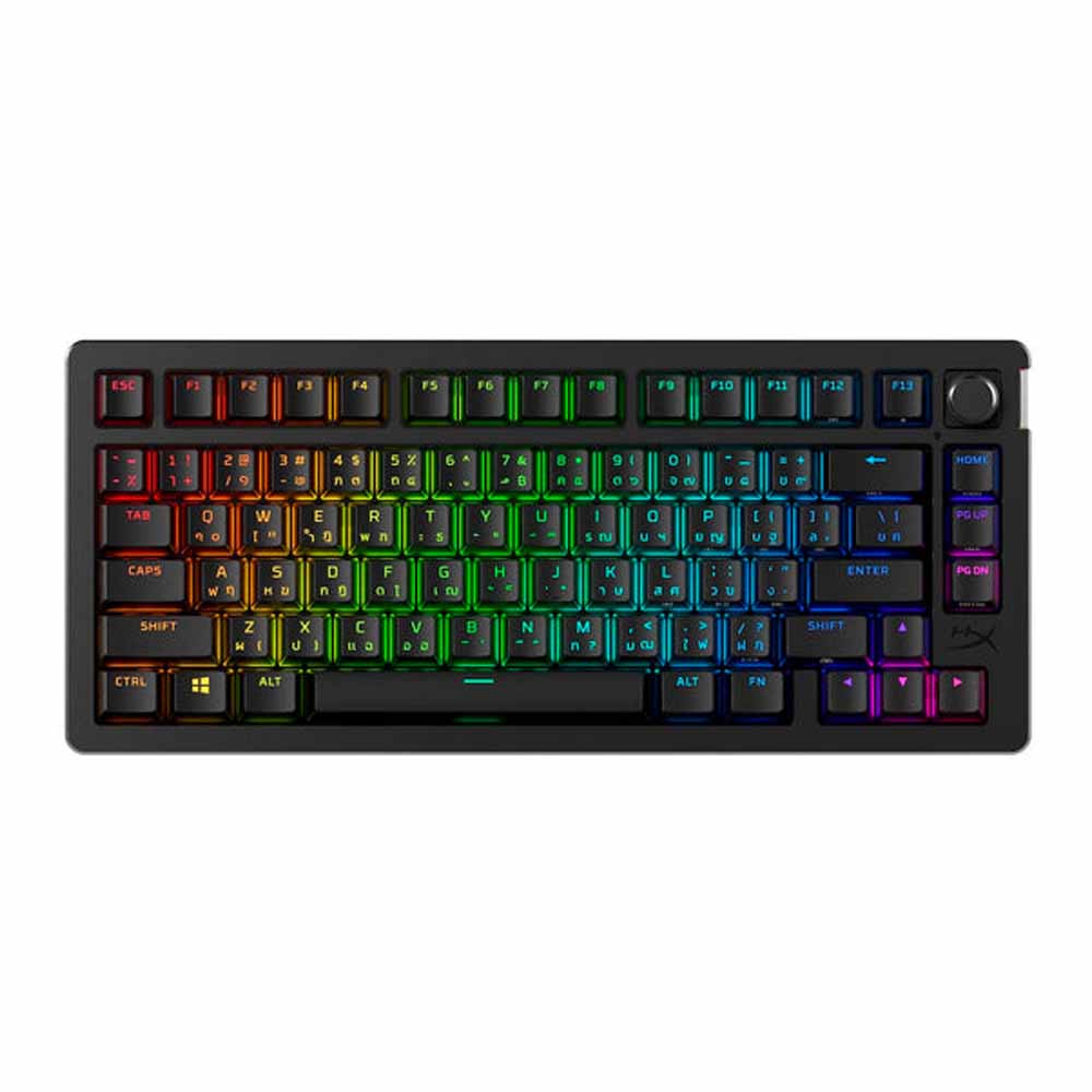 WIRELESS KEYBOARD (คีย์บอร์ดไร้สาย) HYPERX ALLOY RISE 75 WIRELESS (BLACK) (HYPERX LINEAR SWITCH RGB EN/TH)
