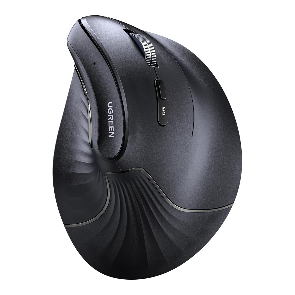 WIRELESS MOUSE (เมาส์ไร้สาย) UGREEN 25444 - VERTICAL ERGONOMIC MOUSE (BLACK)