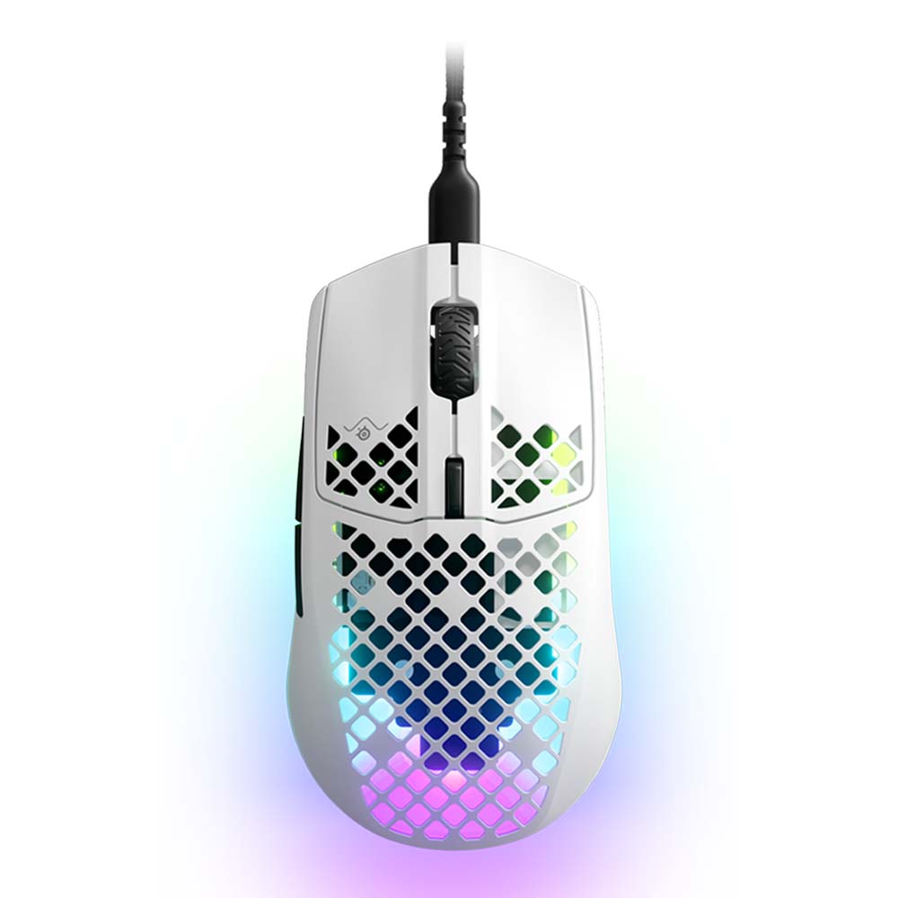 MOUSE (เมาส์) STEELSERIES AEROX 3 2022 EDITION SNOW (WHITE)
