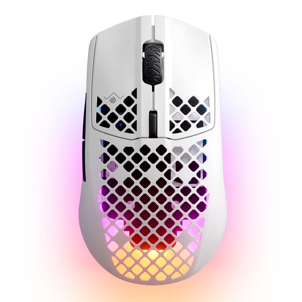 WIRELESS MOUSE (เมาส์ไร้สาย) STEELSERIES AEROX 3 WIRELESS 2022 EDITION SNOW (WHITE)