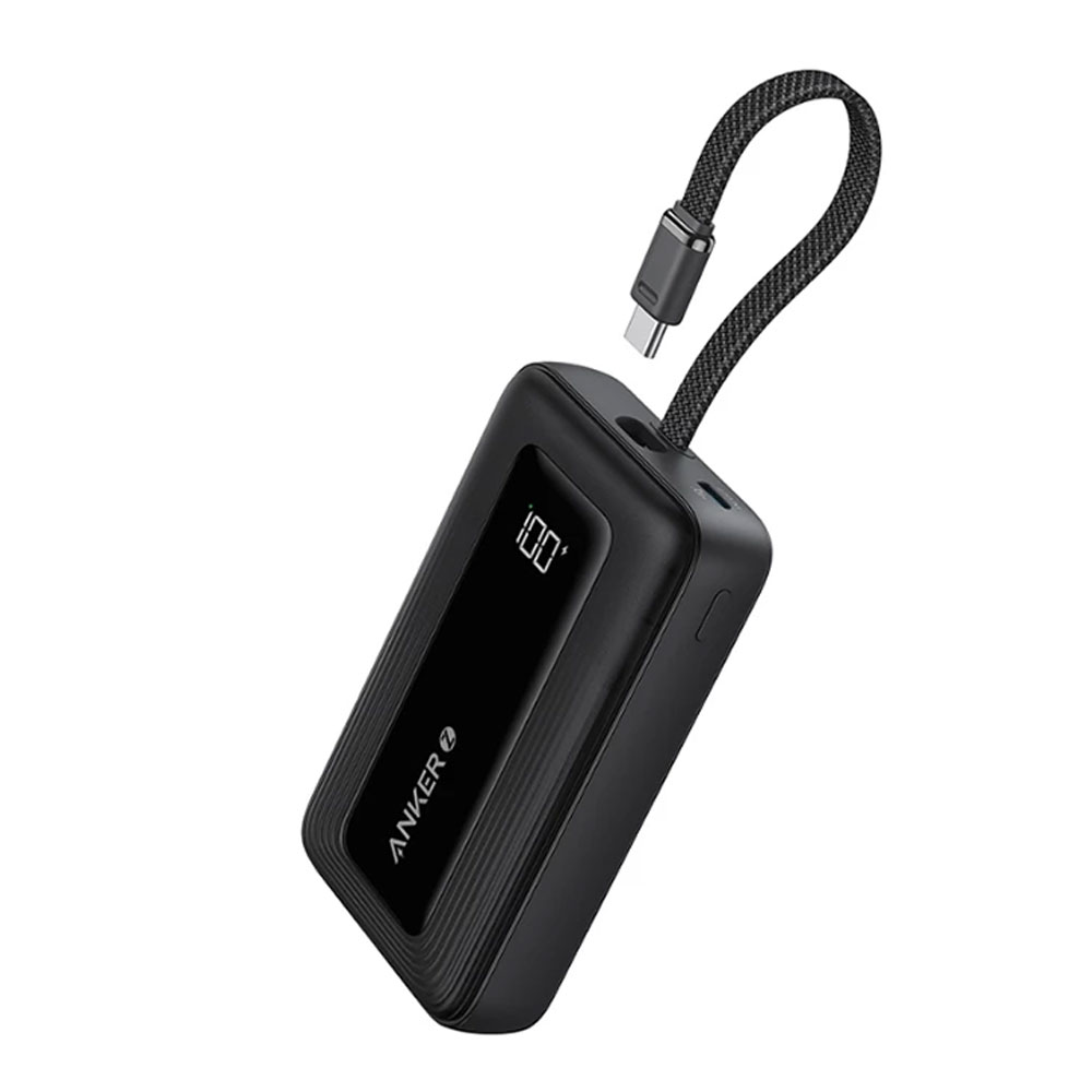POWER BANK (พาวเวอร์แบงค์) ANKER ZOLO BUILT-IN USB-C 10000 mAh (A1688H11) BLACK