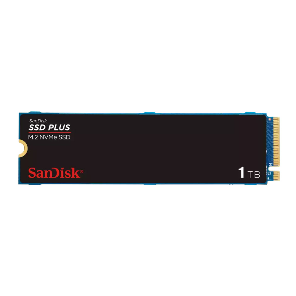 1 TB SSD (เอสเอสดี) SANDISK SSD PLUS - PCIe 3x4 NVMe M.2 2280 (SDSSDA3N-1T00-G26)