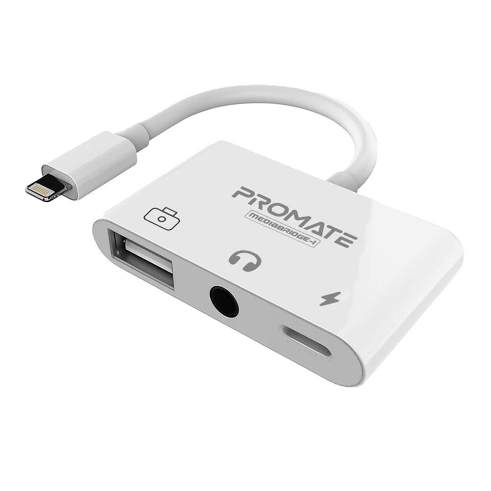 ADAPTER (อุปกรณ์แปลงสัญญาณ) PROMATE HUB 3-IN-1 MEDIA HUB WITH LIGHTNING CONNECTOR (MEDIABRIDGE-I)
