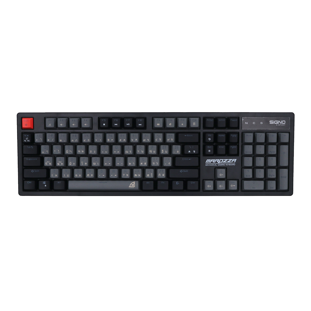 KEYBOARD (คีย์บอร์ด) SIGNO KB-722 MAROZZA (GREY-BLACK) (OUTEMU RED SWITCH MINI RGB EN/TH)