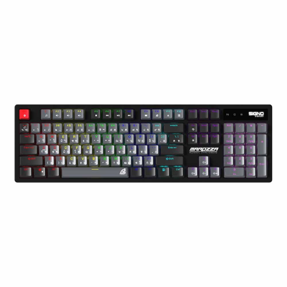 KEYBOARD (คีย์บอร์ด) SIGNO KB-722 MAROZZA (GREY-BLACK) (OUTEMU BROWN SWITCH MINI RGB EN/TH)