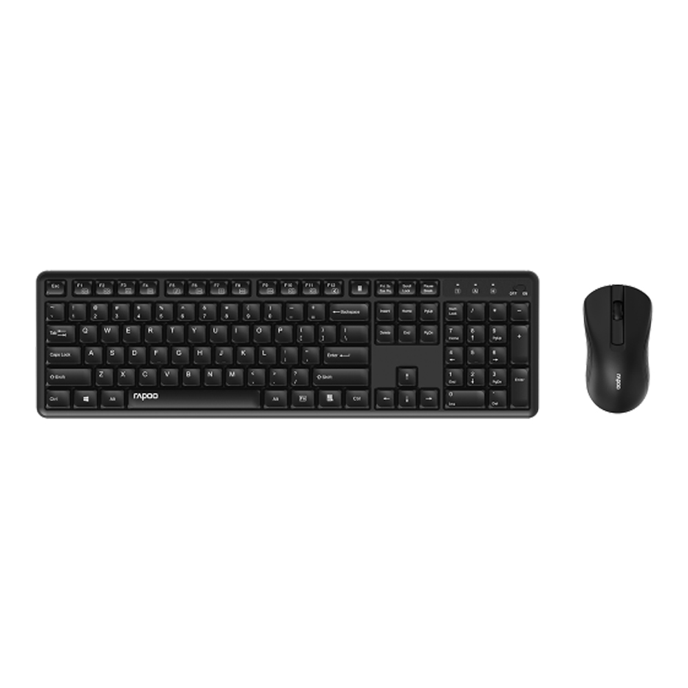 KEYBOARD & MOUSE (คีย์บอร์ดและเมาส์ไร้สาย) RAPOO X2100-BK (BLACK)