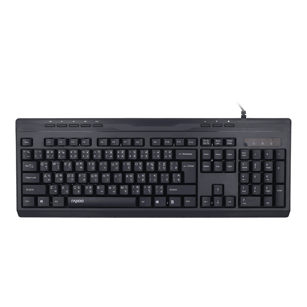 KEYBOARD (คีย์บอร์ด) RAPOO NK2400-BK (BLACK)