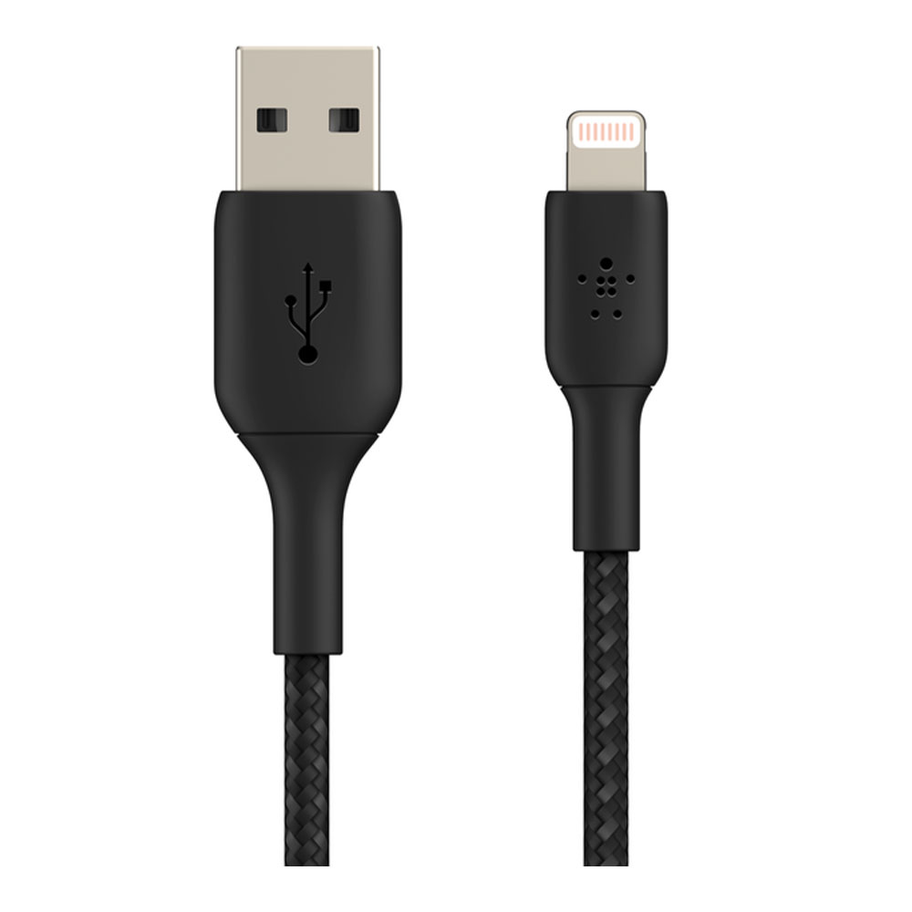 CHARGER CABLE (สายชาร์จ) BELKIN BOOSTCHARGE BRAIDED LIGHTNING TO USB-A 3M (CAA002bt3MBK)
