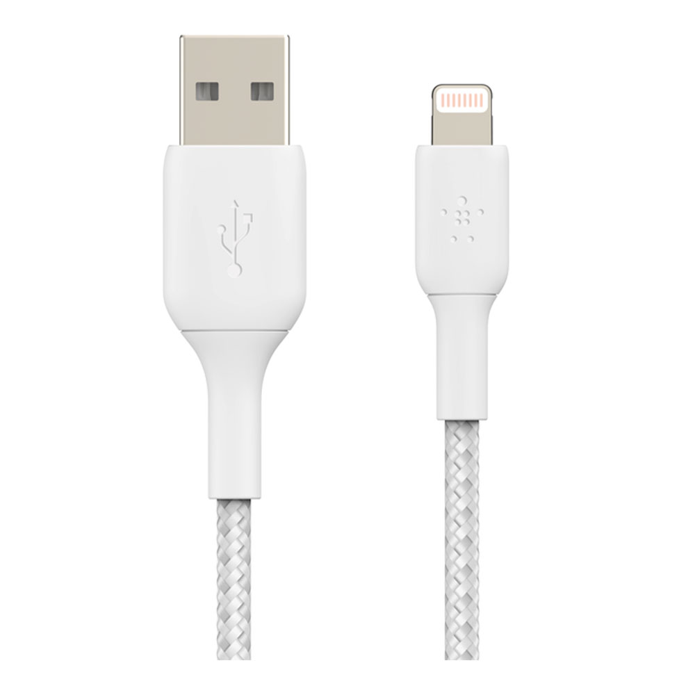 CHARGER CABLE (สายชาร์จ) BELKIN BOOSTCHARGE BRAIDED LIGHTNING TO USB-A 3M (CAA002bt3MWH)