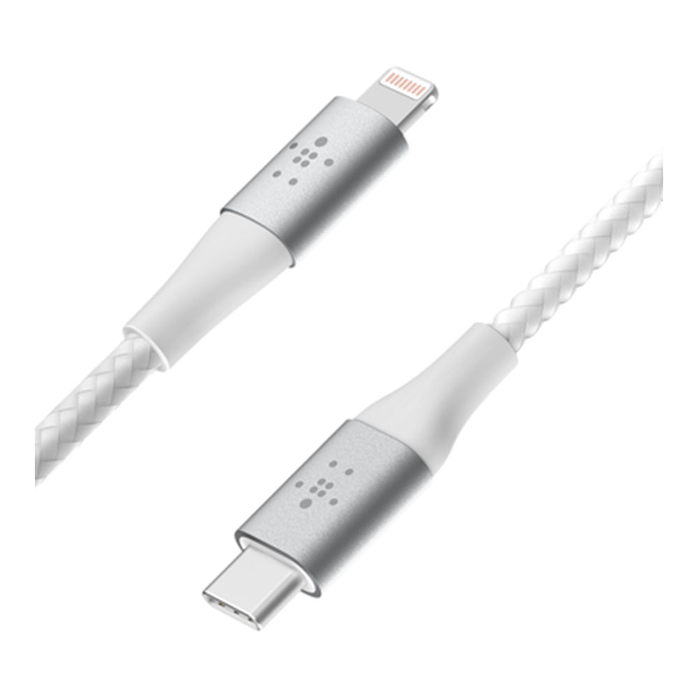 CHARGER CABLE (สายชาร์จ) BELKIN BRAIDED USB-C TO LIGHTNING 2M (CAA004bt2MWH)