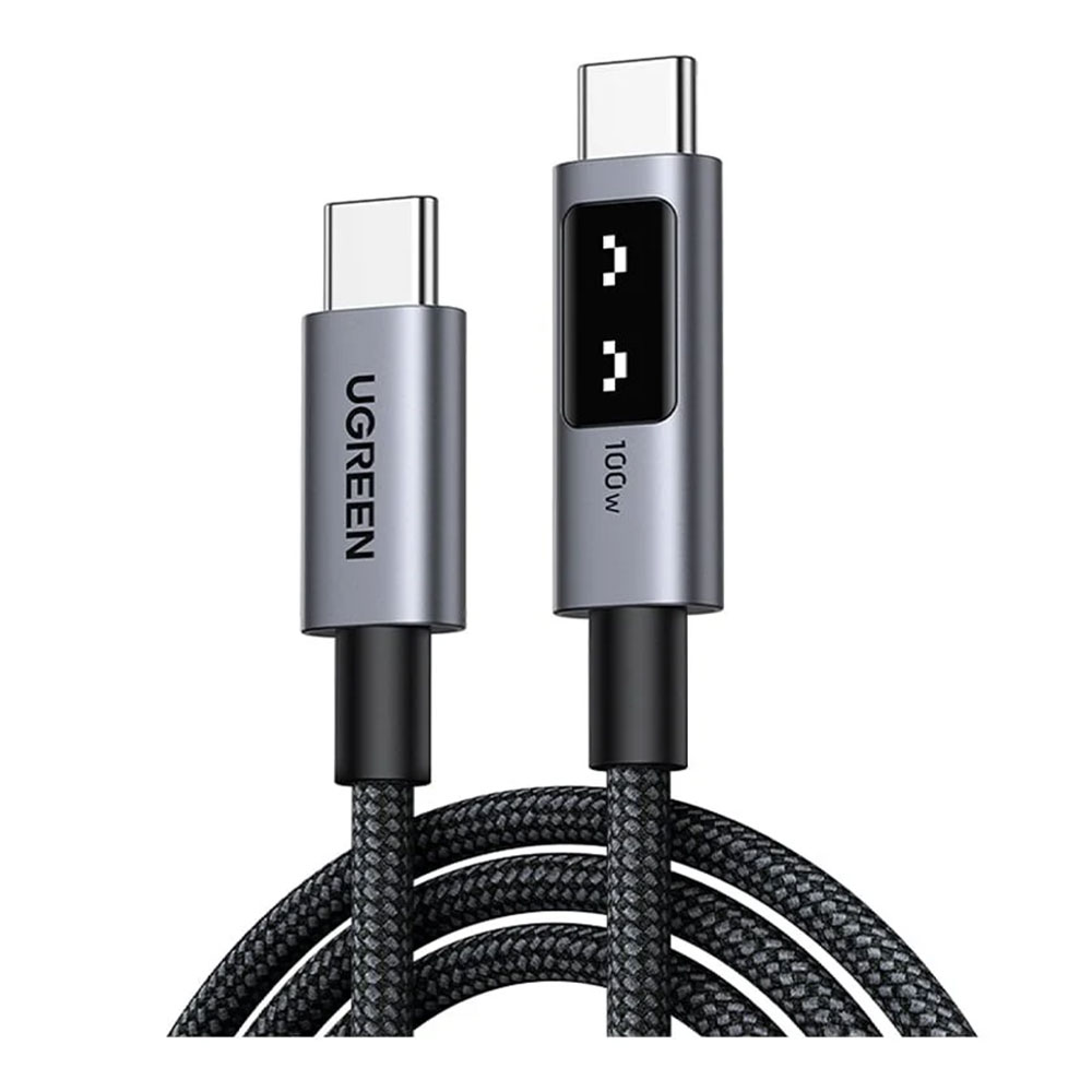 CHARGER CABLE (สายชาร์จ) UGREEN L509 ROBOT USB-C TO USB-C 100W 2M (35512) (GRAY)